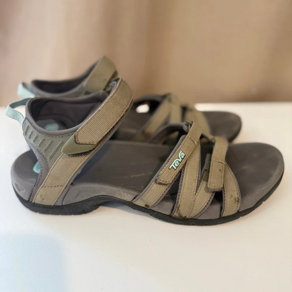 Teva Tirra Womens Olive Green Multi Strap Hiking Water Sandals Shoes